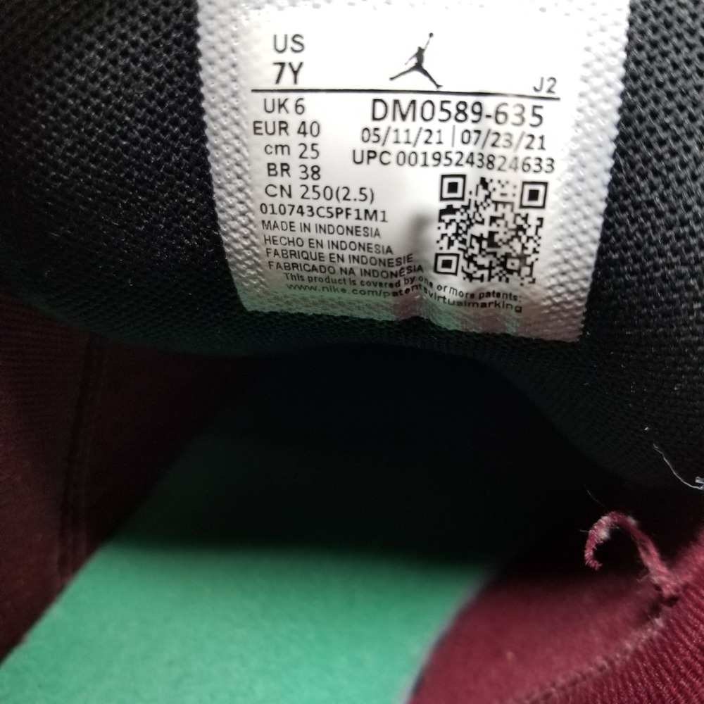 Nike Air Jordan 1 Low SE GS Dark Beetroot DM0589-635 Size 6.5Y - Picture 10 of 13